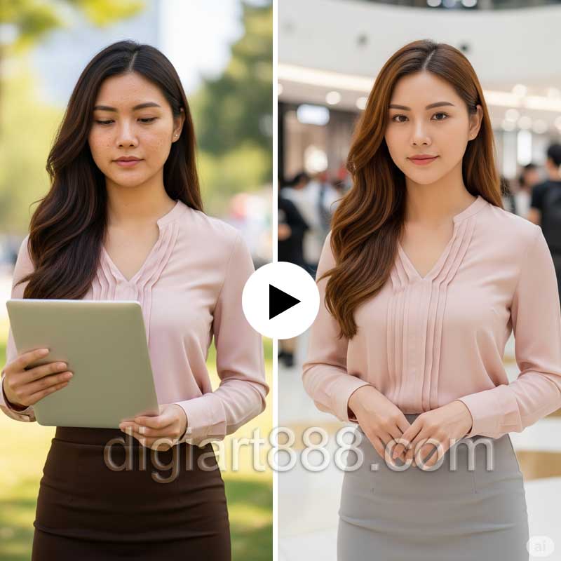 รับรีทัชภาพใบหน้าให้ขาวเนียนใสแก้ไขดวงตาที่หลับให้ลืมและตัดต่อเปลี่ยนฉากพื้นหลังภาพ