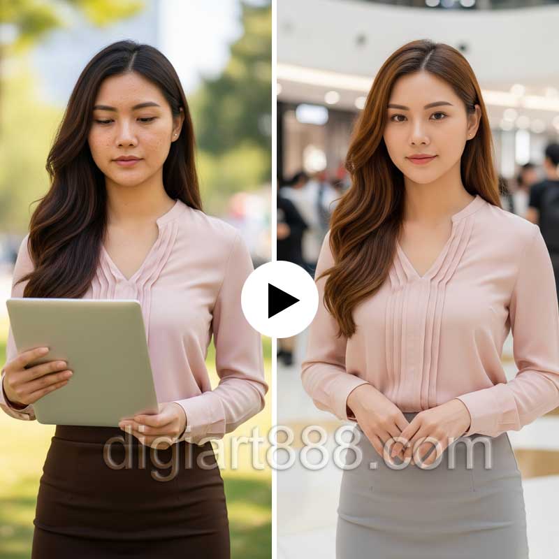 รับรีทัชภาพใบหน้าให้ขาวเนียนใสแก้ไขดวงตาที่หลับให้ลืมและตัดต่อเปลี่ยนฉากพื้นหลังภาพ